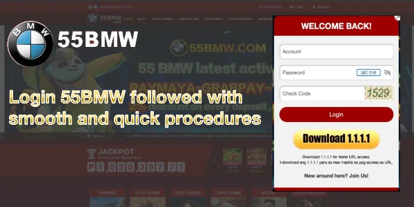 Login 55BMW followed with smooth and quick procedures