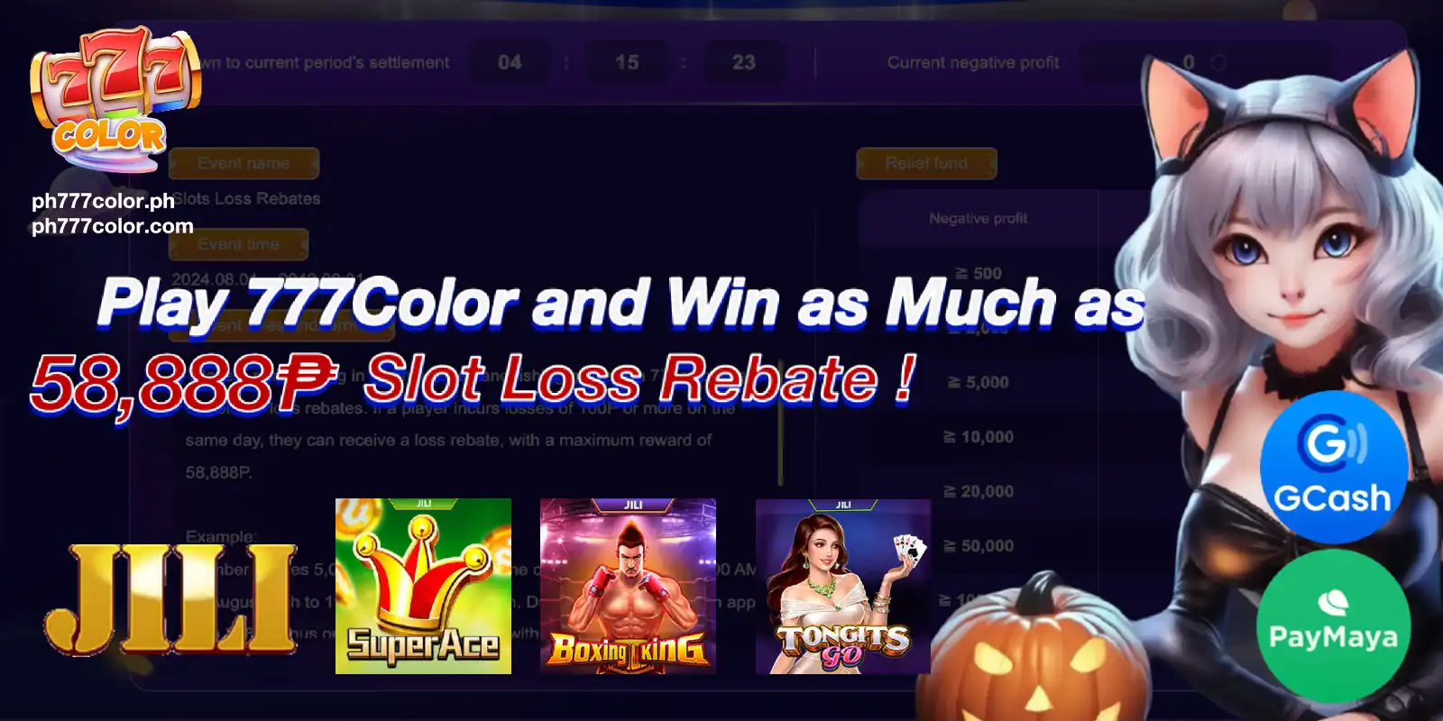 Without Ads or Spam, Play 777Color Slot and Win as Much as 58,888₱ Slot Loss Rebate!